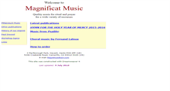 Desktop Screenshot of magnificatmusic.com